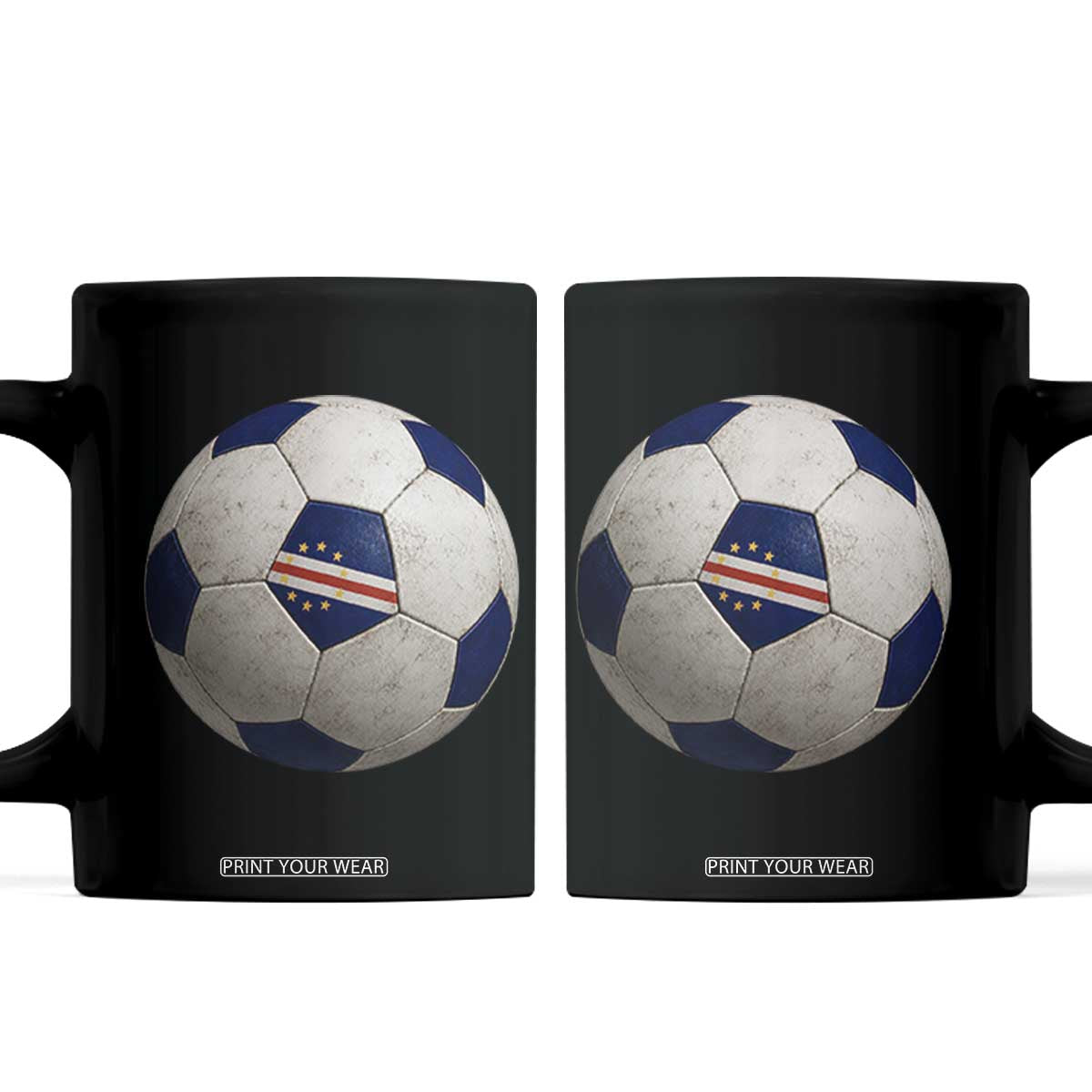 Cabo Verde Football Vintage Soccer Ball Graphic Coffee Mug TS11 Black Print Your Wear