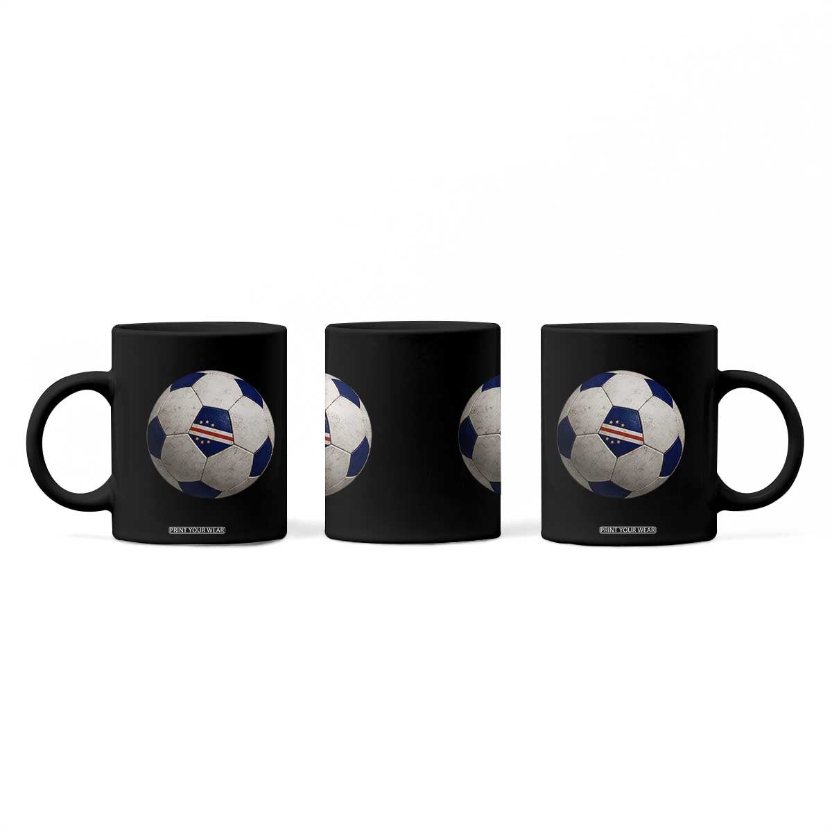 Cabo Verde Football Vintage Soccer Ball Graphic Coffee Mug