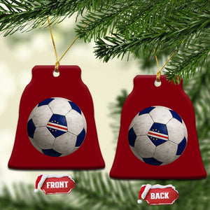 Cabo Verde Football Vintage Soccer Ball Graphic Ceramic Ornament