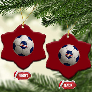 Cabo Verde Football Vintage Soccer Ball Graphic Ceramic Ornament