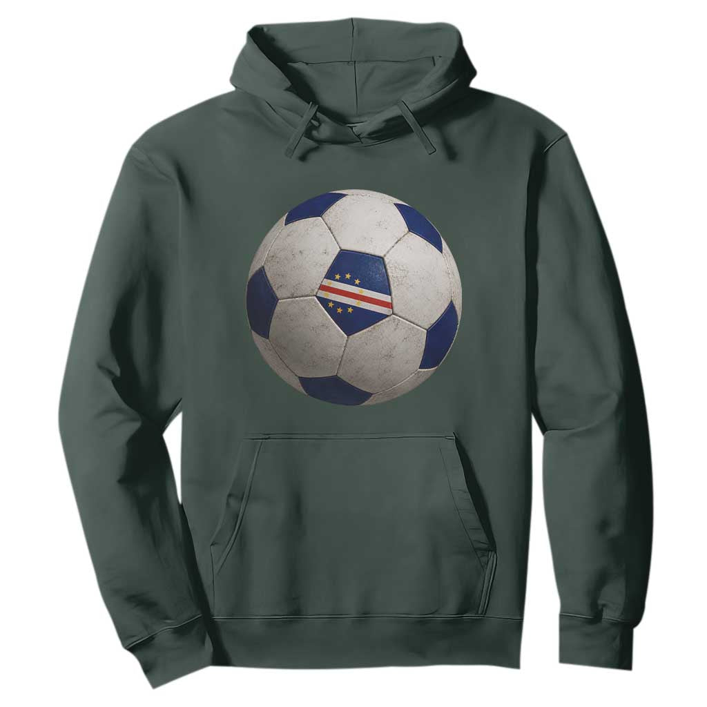 Cabo Verde Football Vintage Soccer Ball Graphic Hoodie