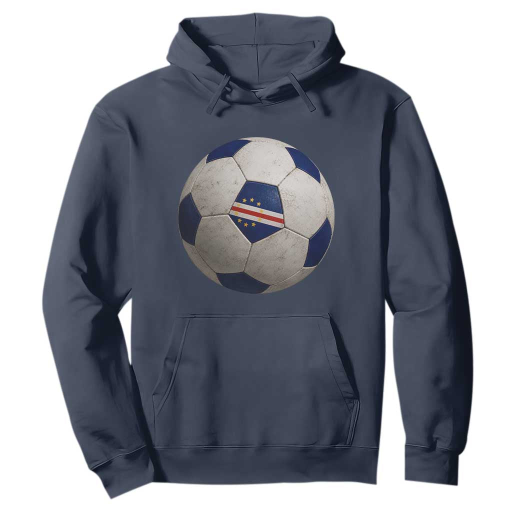 Cabo Verde Football Vintage Soccer Ball Graphic Hoodie