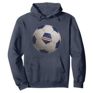 Cabo Verde Football Vintage Soccer Ball Graphic Hoodie