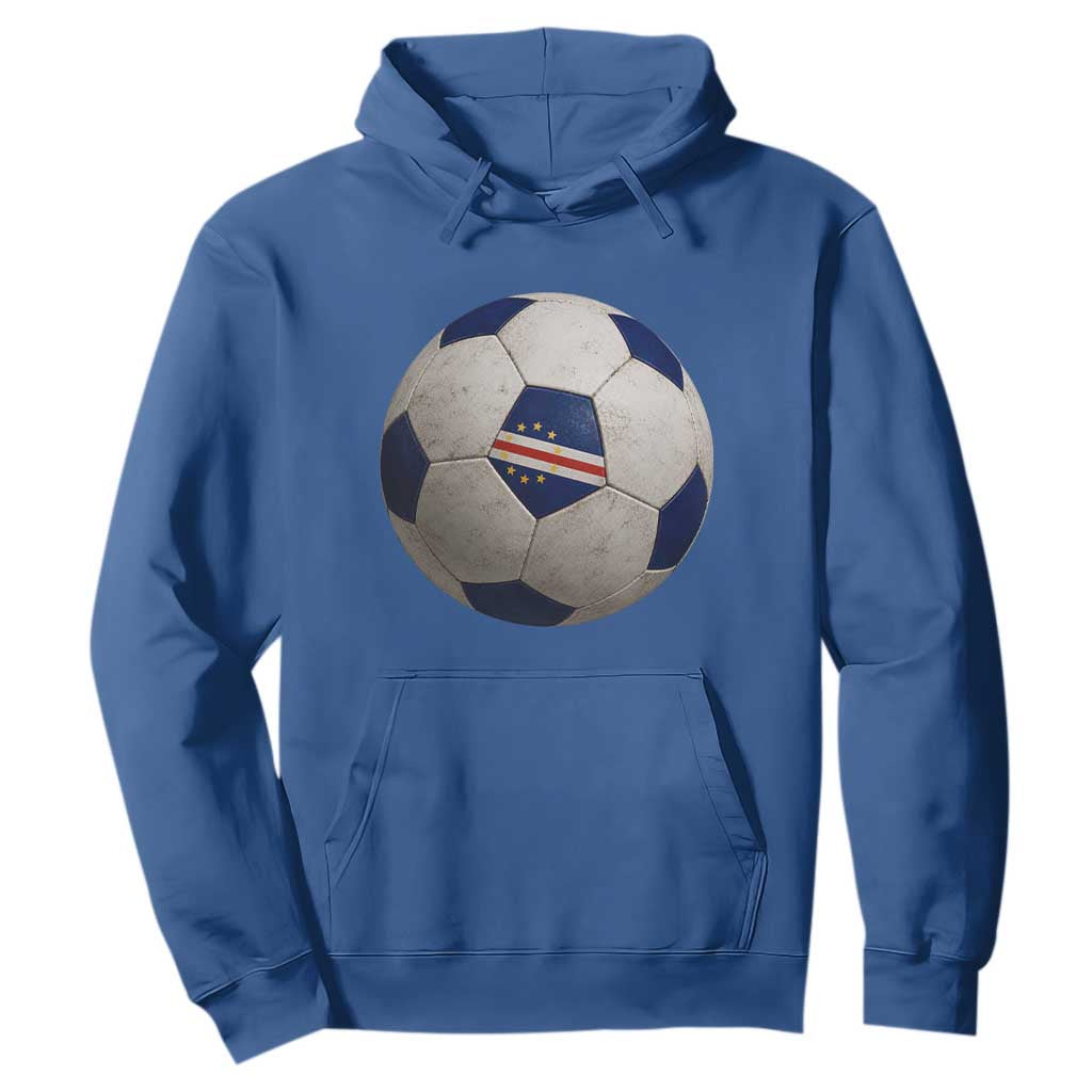 Cabo Verde Football Vintage Soccer Ball Graphic Hoodie TS11 Royal Blue Print Your Wear