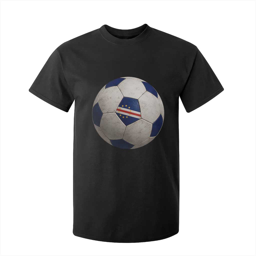 Cabo Verde Football Vintage Soccer Ball Graphic T Shirt For Kid