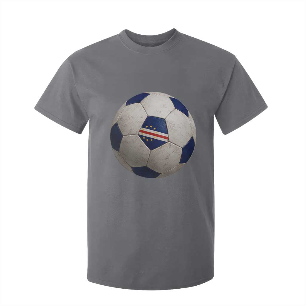 Cabo Verde Football Vintage Soccer Ball Graphic T Shirt For Kid