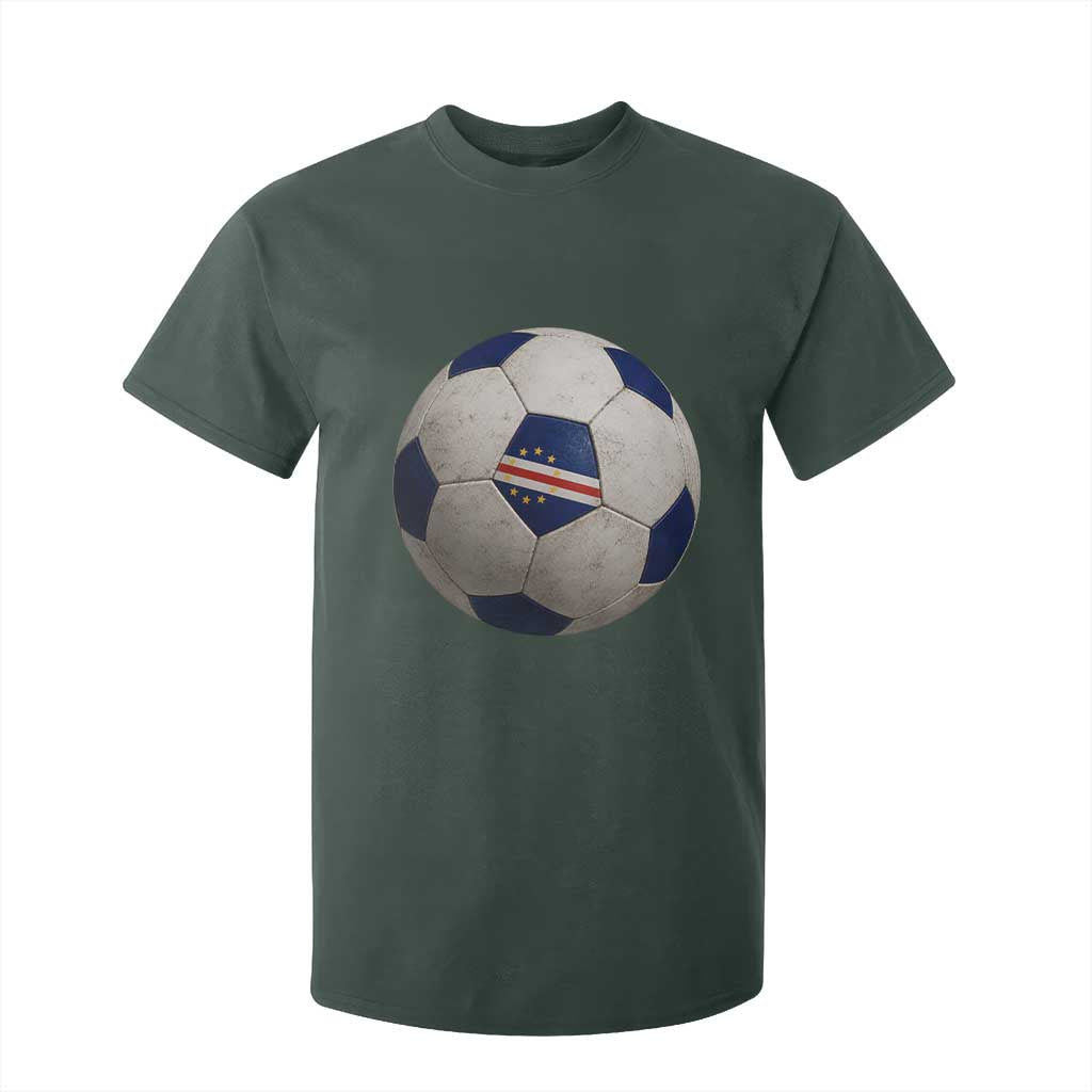 Cabo Verde Football Vintage Soccer Ball Graphic T Shirt For Kid