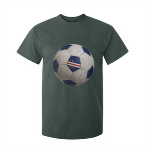 Cabo Verde Football Vintage Soccer Ball Graphic T Shirt For Kid