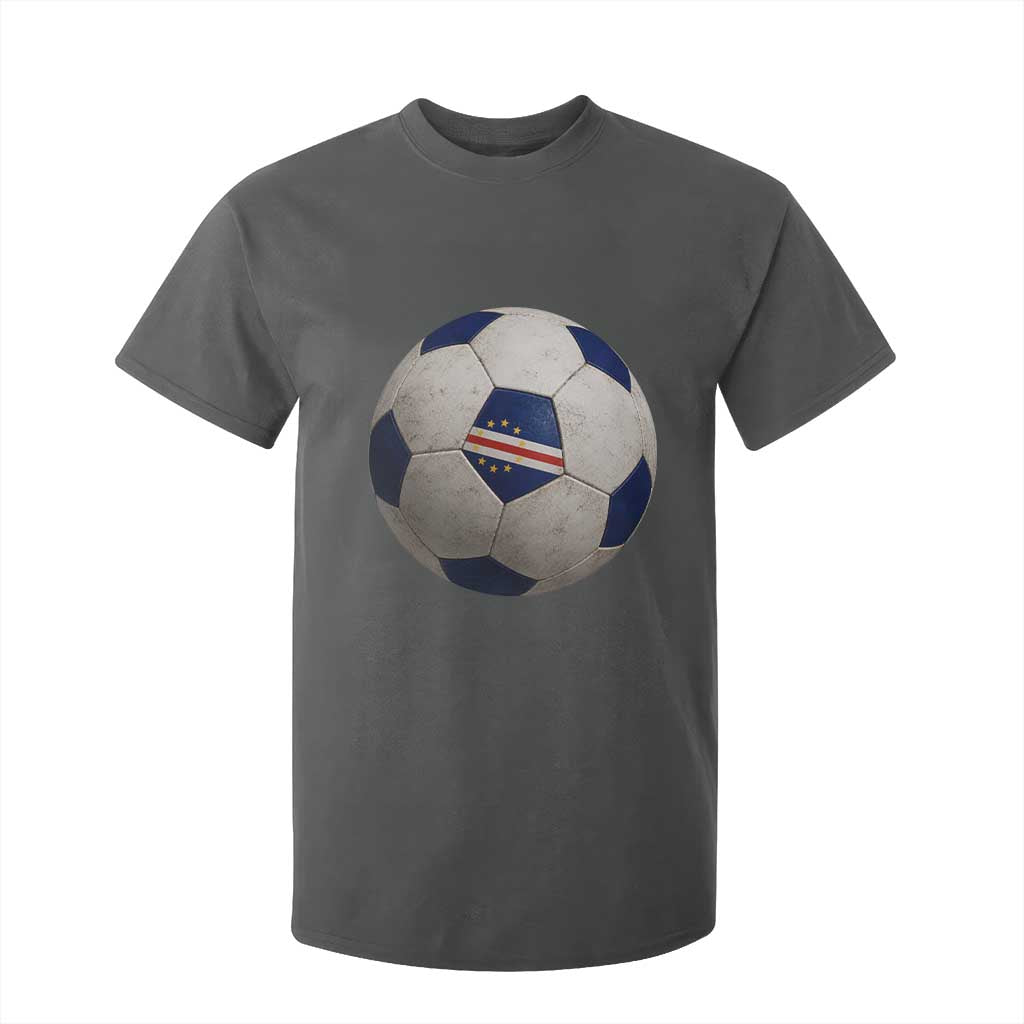 Cabo Verde Football Vintage Soccer Ball Graphic T Shirt For Kid