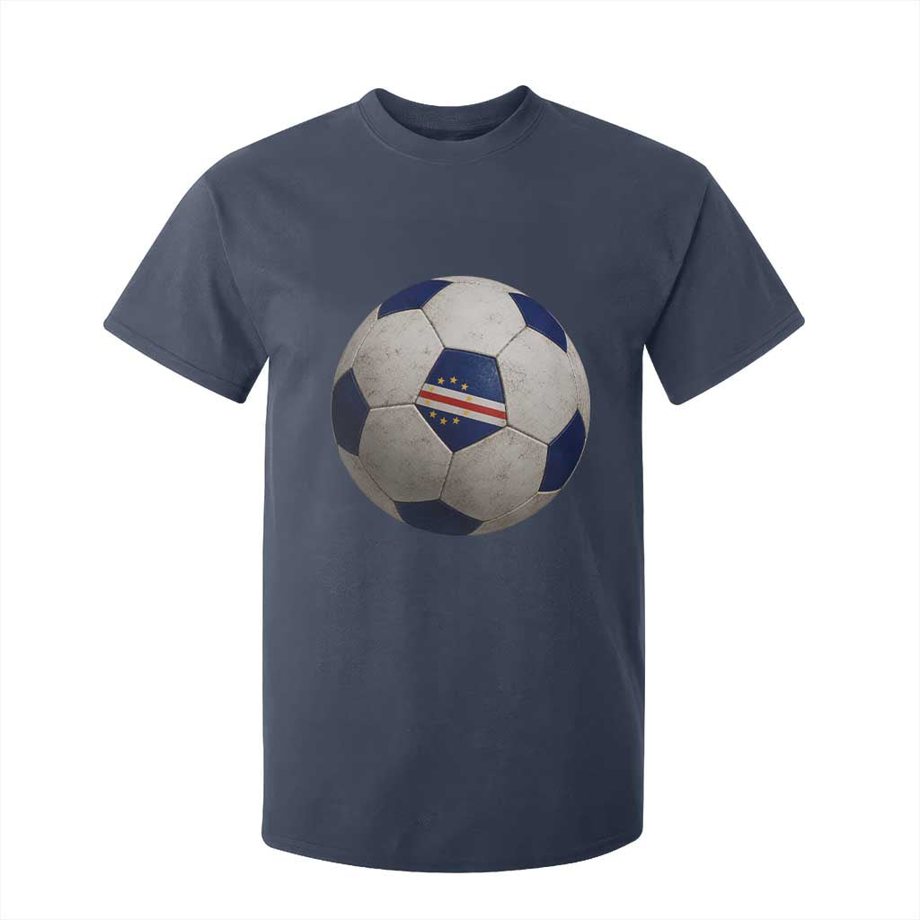 Cabo Verde Football Vintage Soccer Ball Graphic T Shirt For Kid