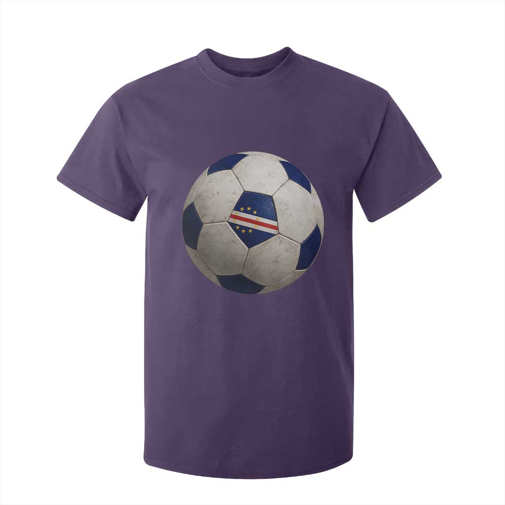 Cabo Verde Football Vintage Soccer Ball Graphic T Shirt For Kid