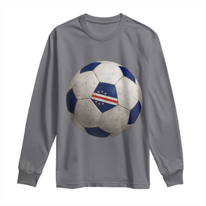 Cabo Verde Football Vintage Soccer Ball Graphic Long Sleeve Shirt