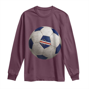Cabo Verde Football Vintage Soccer Ball Graphic Long Sleeve Shirt