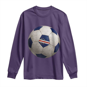 Cabo Verde Football Vintage Soccer Ball Graphic Long Sleeve Shirt