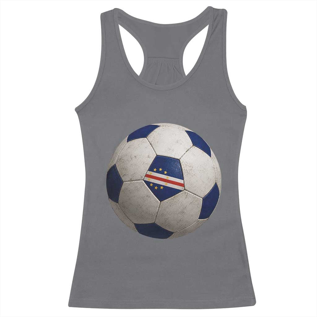 Cabo Verde Football Vintage Soccer Ball Graphic Racerback Tank Top