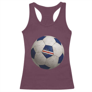 Cabo Verde Football Vintage Soccer Ball Graphic Racerback Tank Top