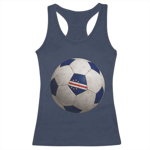 Cabo Verde Football Vintage Soccer Ball Graphic Racerback Tank Top
