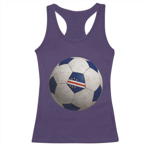 Cabo Verde Football Vintage Soccer Ball Graphic Racerback Tank Top