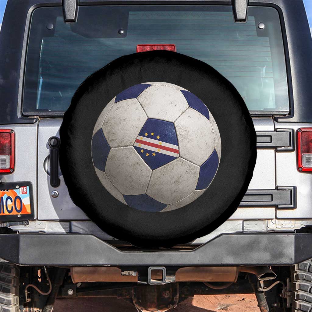 Cabo Verde Football Vintage Soccer Ball Graphic Spare Tire Cover