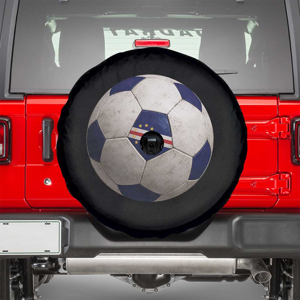 Cabo Verde Football Vintage Soccer Ball Graphic Spare Tire Cover