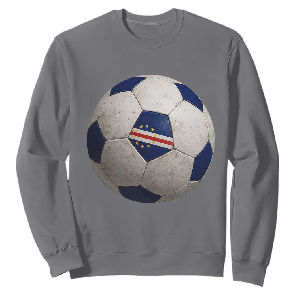 Cabo Verde Football Vintage Soccer Ball Graphic Sweatshirt