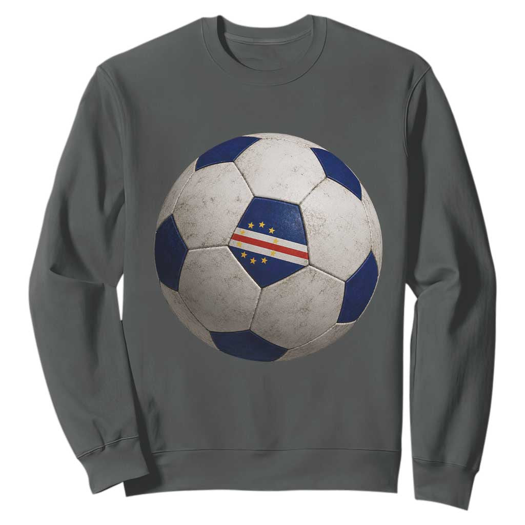 Cabo Verde Football Vintage Soccer Ball Graphic Sweatshirt