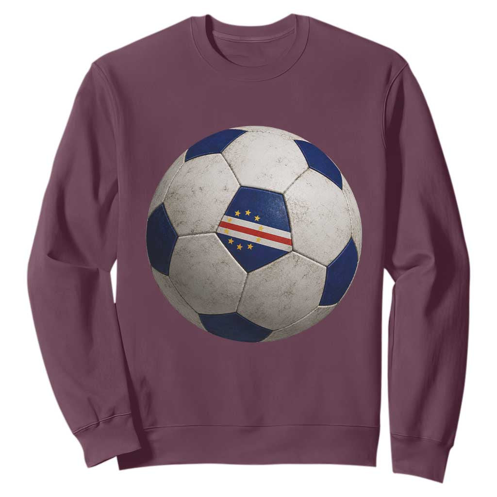 Cabo Verde Football Vintage Soccer Ball Graphic Sweatshirt