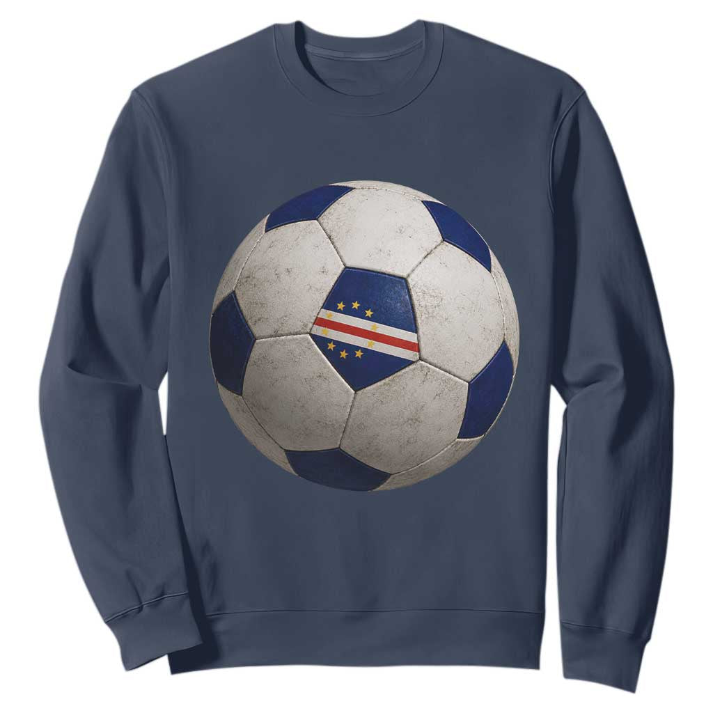 Cabo Verde Football Vintage Soccer Ball Graphic Sweatshirt