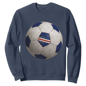 Cabo Verde Football Vintage Soccer Ball Graphic Sweatshirt