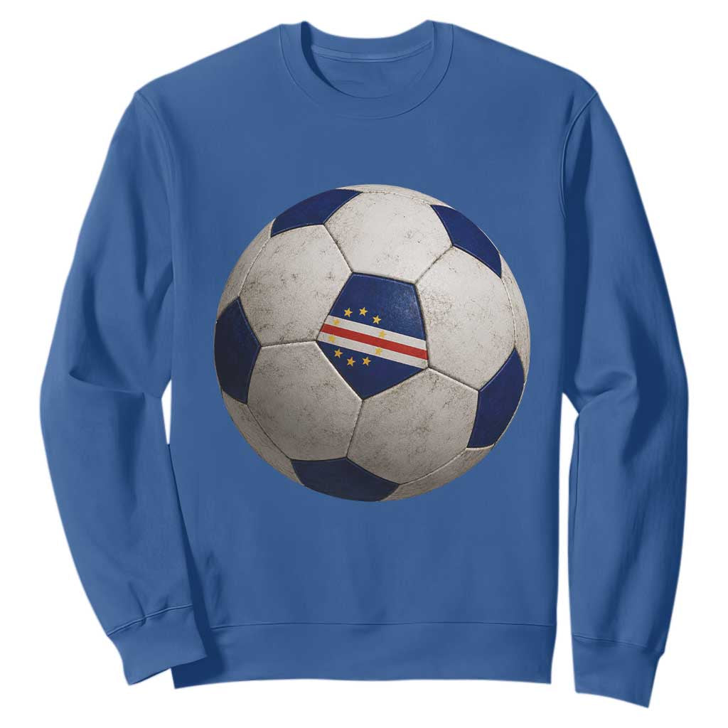 Cabo Verde Football Vintage Soccer Ball Graphic Sweatshirt