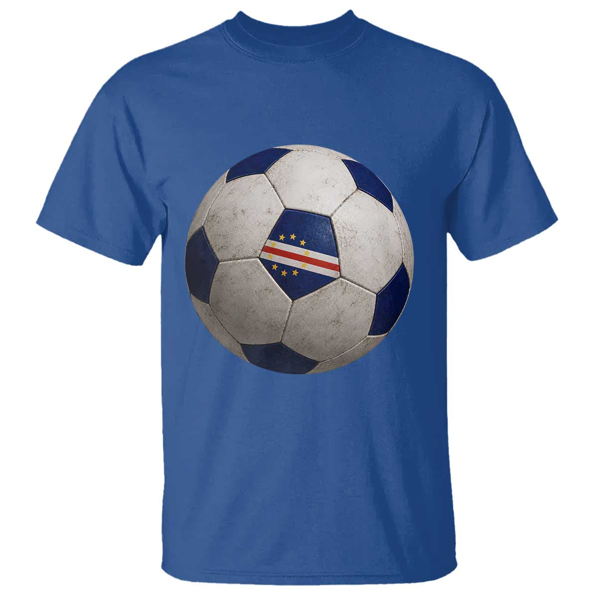 Cabo Verde Football Vintage Soccer Ball Graphic T Shirt TS11 Royal Blue Print Your Wear