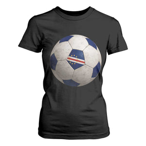 Cabo Verde Football Vintage Soccer Ball Graphic T Shirt For Women