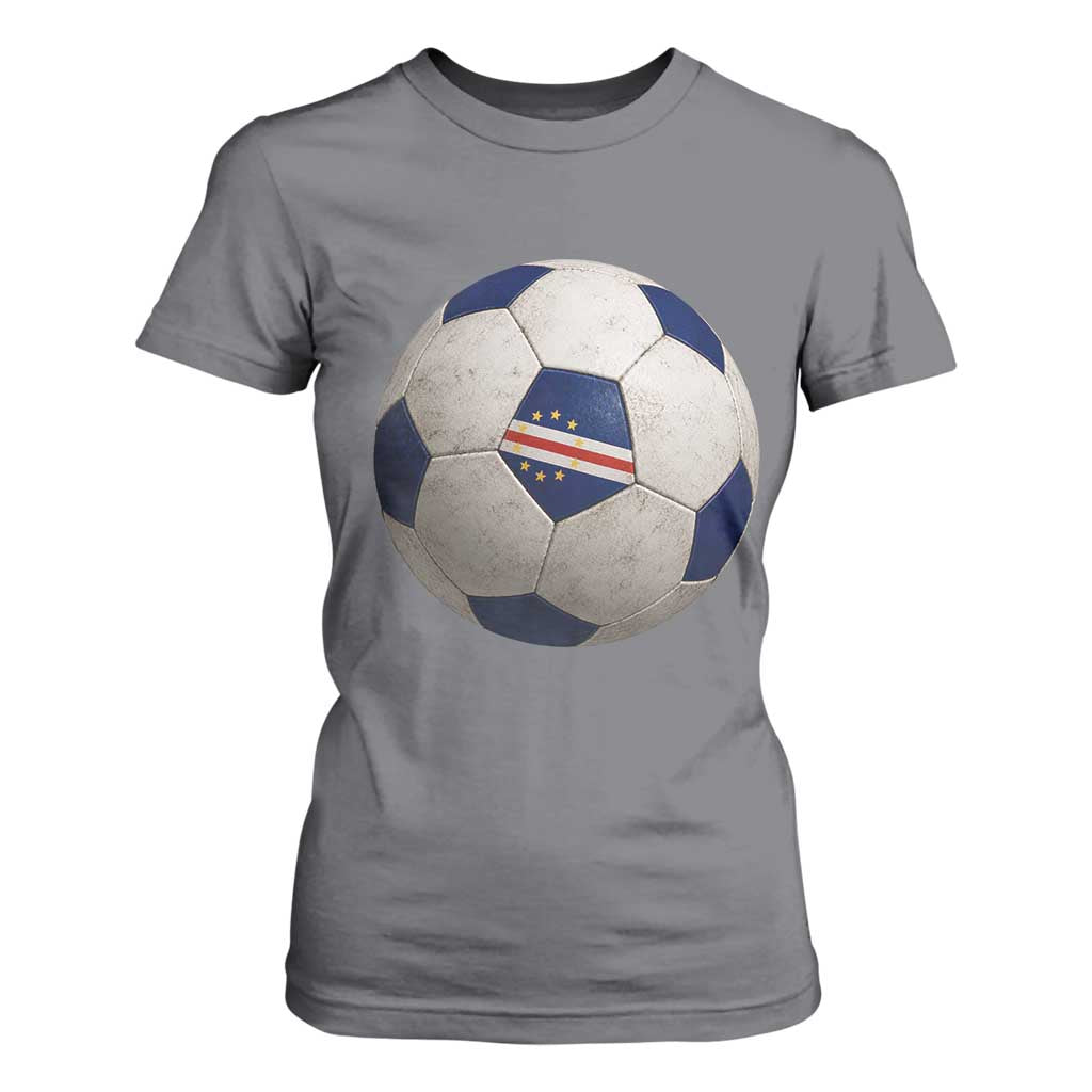 Cabo Verde Football Vintage Soccer Ball Graphic T Shirt For Women