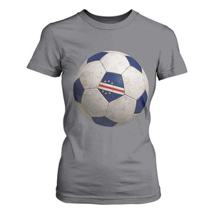 Cabo Verde Football Vintage Soccer Ball Graphic T Shirt For Women