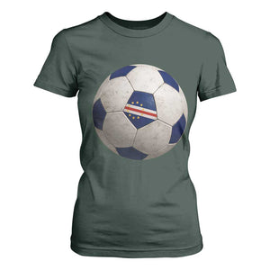 Cabo Verde Football Vintage Soccer Ball Graphic T Shirt For Women