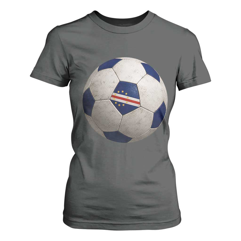Cabo Verde Football Vintage Soccer Ball Graphic T Shirt For Women