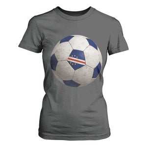 Cabo Verde Football Vintage Soccer Ball Graphic T Shirt For Women