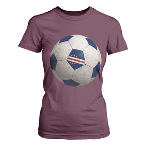 Cabo Verde Football Vintage Soccer Ball Graphic T Shirt For Women