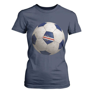 Cabo Verde Football Vintage Soccer Ball Graphic T Shirt For Women