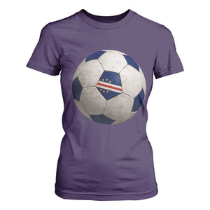 Cabo Verde Football Vintage Soccer Ball Graphic T Shirt For Women