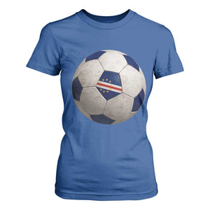 Cabo Verde Football Vintage Soccer Ball Graphic T Shirt For Women