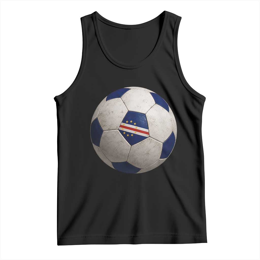 Cabo Verde Football Vintage Soccer Ball Graphic Tank Top