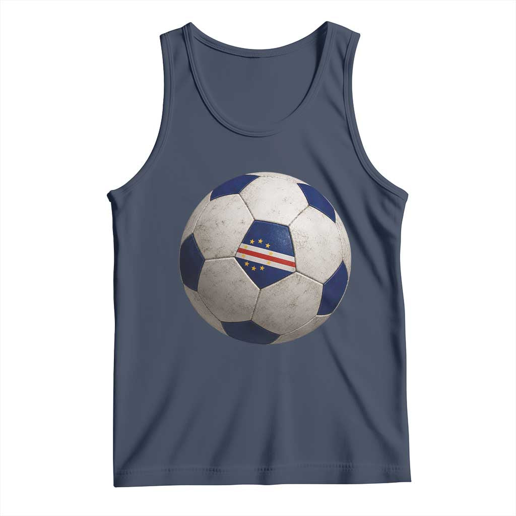Cabo Verde Football Vintage Soccer Ball Graphic Tank Top