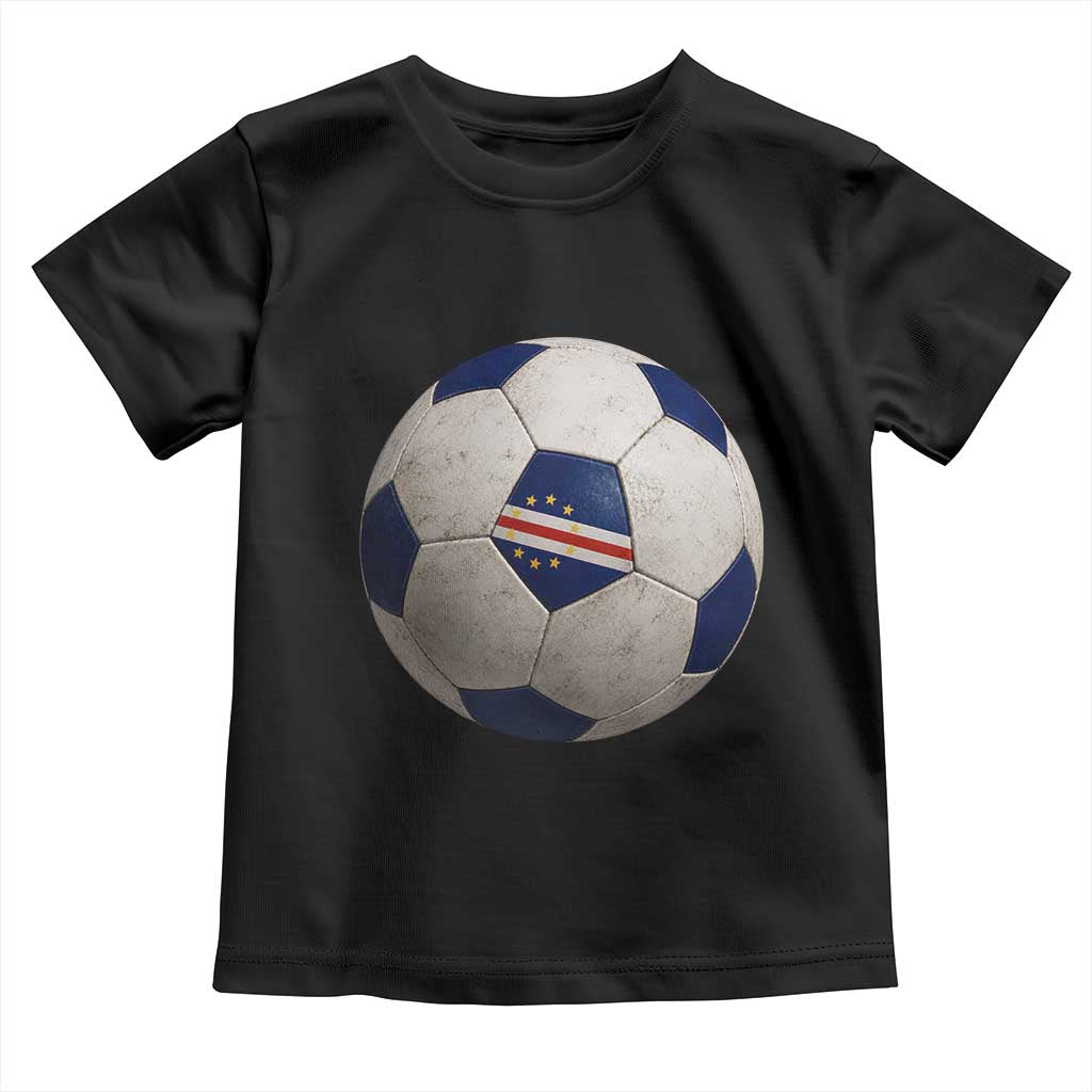 Cabo Verde Football Vintage Soccer Ball Graphic Toddler T Shirt