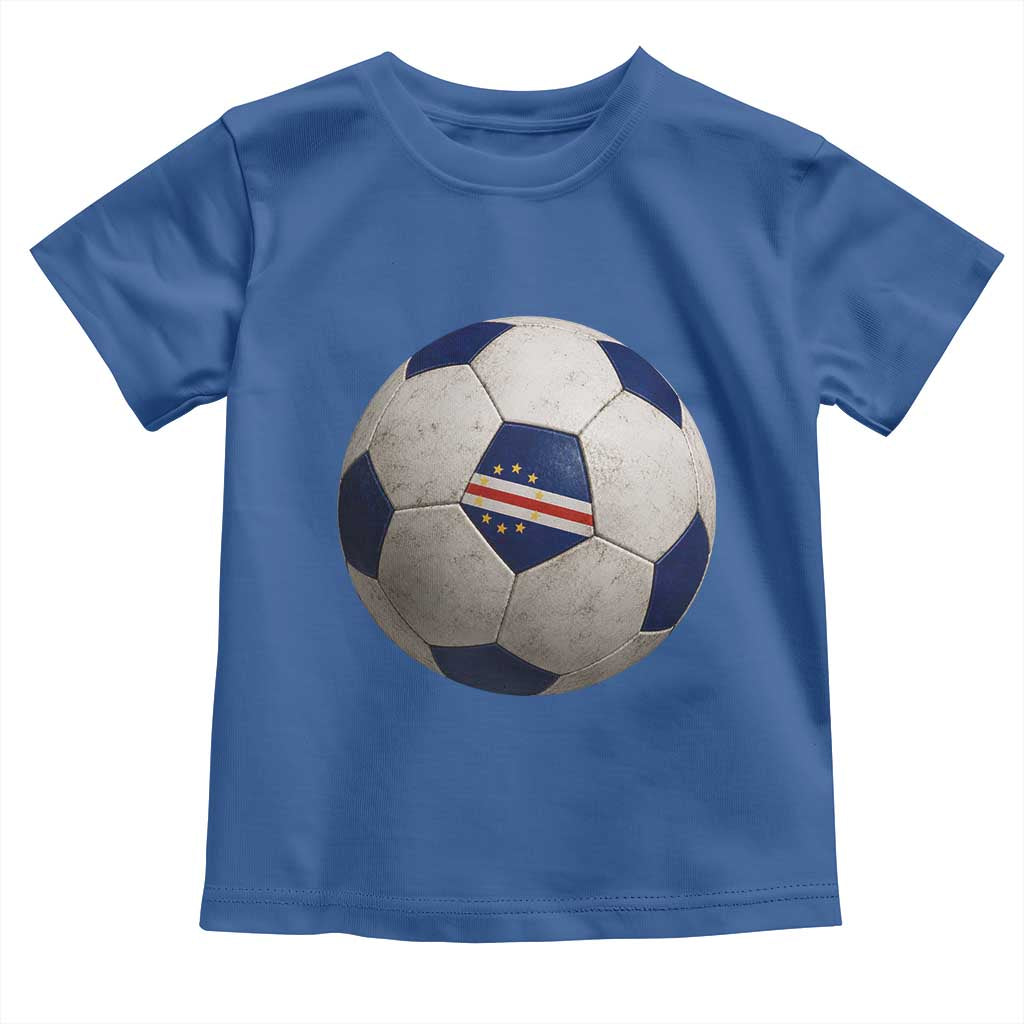 Cabo Verde Football Vintage Soccer Ball Graphic Toddler T Shirt TS11 Royal Blue Print Your Wear