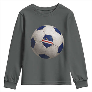 Cabo Verde Football Vintage Soccer Ball Graphic Youth Sweatshirt