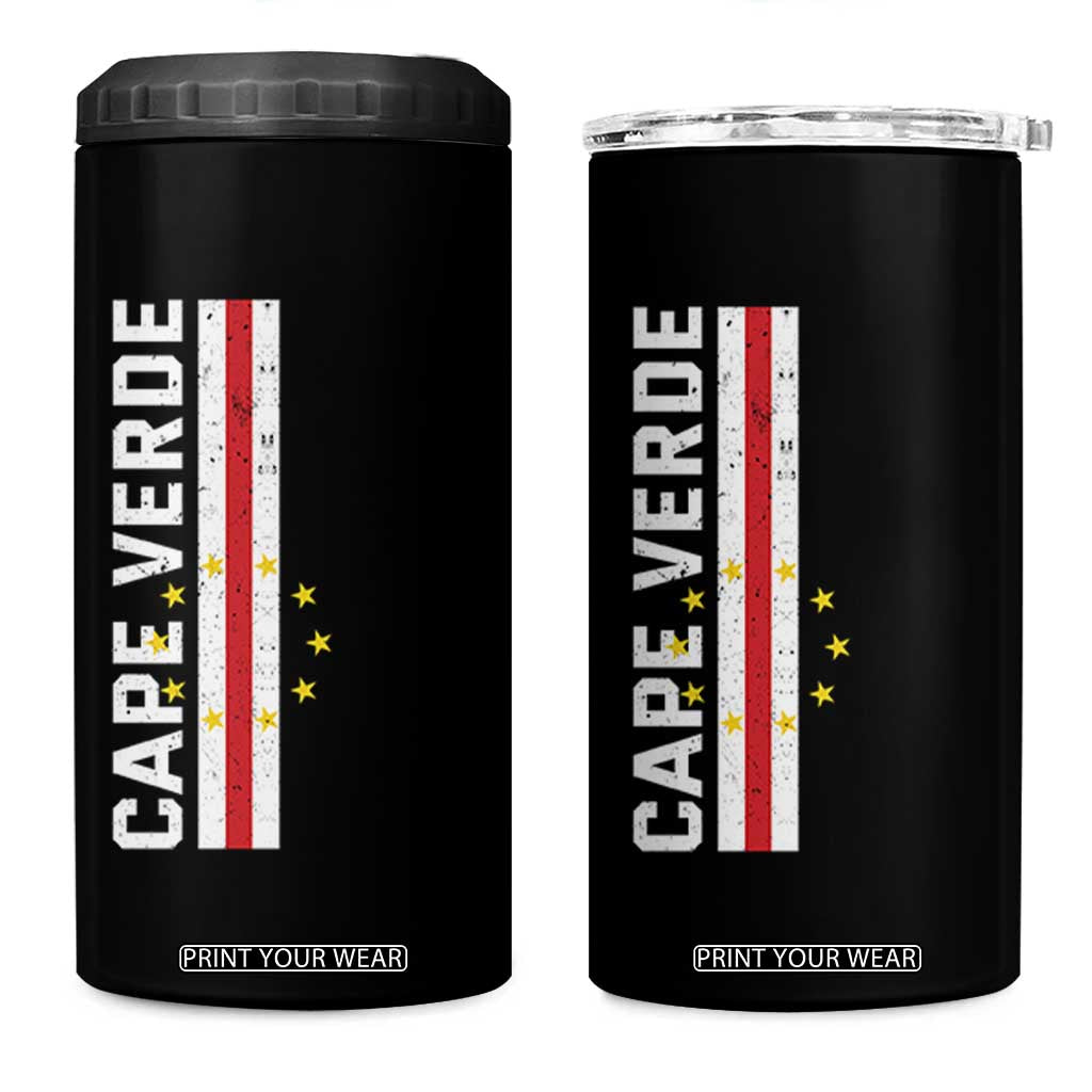 Cabo Verde Pride Vintage Jersey Cape Verdean Flag 4 in 1 Can Cooler Tumbler