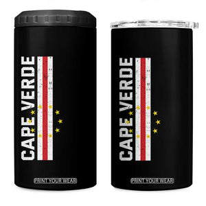 Cabo Verde Pride Vintage Jersey Cape Verdean Flag 4 in 1 Can Cooler Tumbler