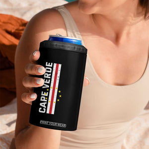 Cabo Verde Pride Vintage Jersey Cape Verdean Flag 4 in 1 Can Cooler Tumbler