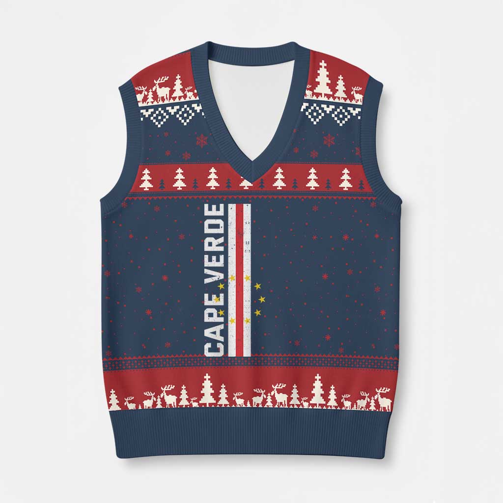 Cabo Verde Pride Vintage Jersey Cape Verdean Flag V-Neck Knit Sweater Vest